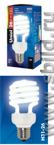 Энергосберегающие полуспиральные лампы Uniel H32