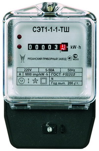 Однофазный однотарифный счетчик электрической энергии СЭТ1-1-1-TШ