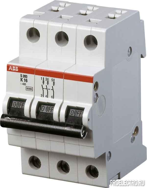 Автоматический выключатель 3-полюсной S203 D16 | STOS203D16 | ABB