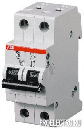 Автоматический выключатель 2-полюсной S202 C4 | STOS202C4 | ABB