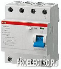 Выключатель дифф.тока УЗО 4-полюсный F204 A S-63/0,1 | ELC2CSF204201R2630 | ABB
