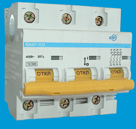 Автоматический выключатель ВА47-100 3Р 25А 10кА х-ка D ИЭК | арт. MVA40-3-025-D