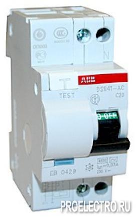 Автоматический выключатель дифф.тока (АВДТ) DS951 AC-C16 1000MA | ELCDS951C16/1A