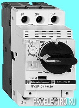 Автоматический выключательGV2 с комбинированным расцепителем 4-6,3А/арт.GV2P10TQ