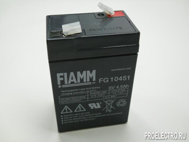 Аккумулятор FG10451 6В 4,5Ач
