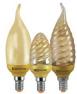 Лампа энергосберегающая КЛЛ-СGTW-12 Вт-2700 К–Е14 TDM (золотая витая свеча на ветру) (mini)