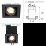 115510 SLV KADUX 1 GU10 Downlight, eckig, mattschwarz, max. 50W