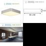 133824 SLV MEDO 60 SQUARE Deckenleuchte, eckig, silbergrau, 4xT5 24W