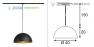 143932 SLV FORCHINI M Pendelleuchte, 40cm, rund, schwarz/gold, E27, inkl. schwarzem 1P.-Adapter
