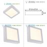 163013 SLV SENSER LED AUFBAU PANEL, eckig, silbergrau, 14W, 3000K
