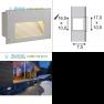 229702 SLV BRICK LED DOWNUNDER Wandleuchte, rechteckig, silbergrau, warmweisse LED