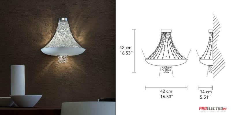 Светильник Empire A Wall sconce Masiero, LED UP 4x9W, DOWN 2x5W