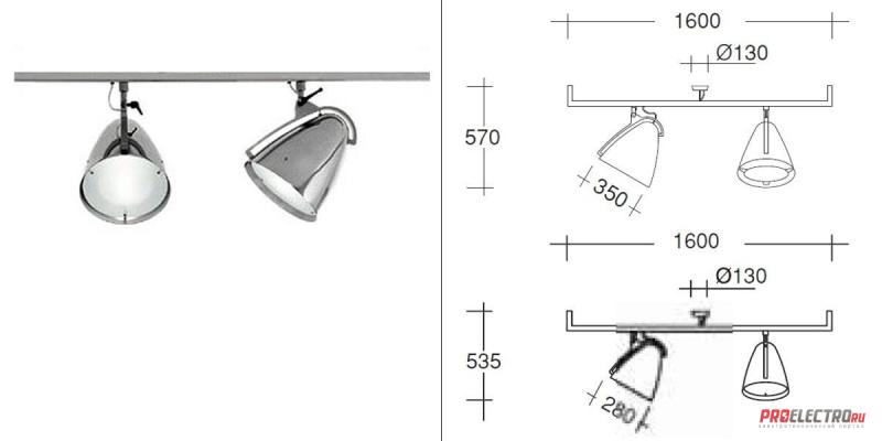 Pallucco светильник Faro Su Barra A 2 ceiling lamp, Depends on lamp size