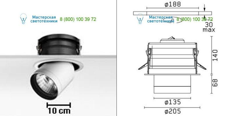 Gray 09.1802.02 <strong>FLOS</strong> Architectural, светильник > Ceiling lights > Recessed lights