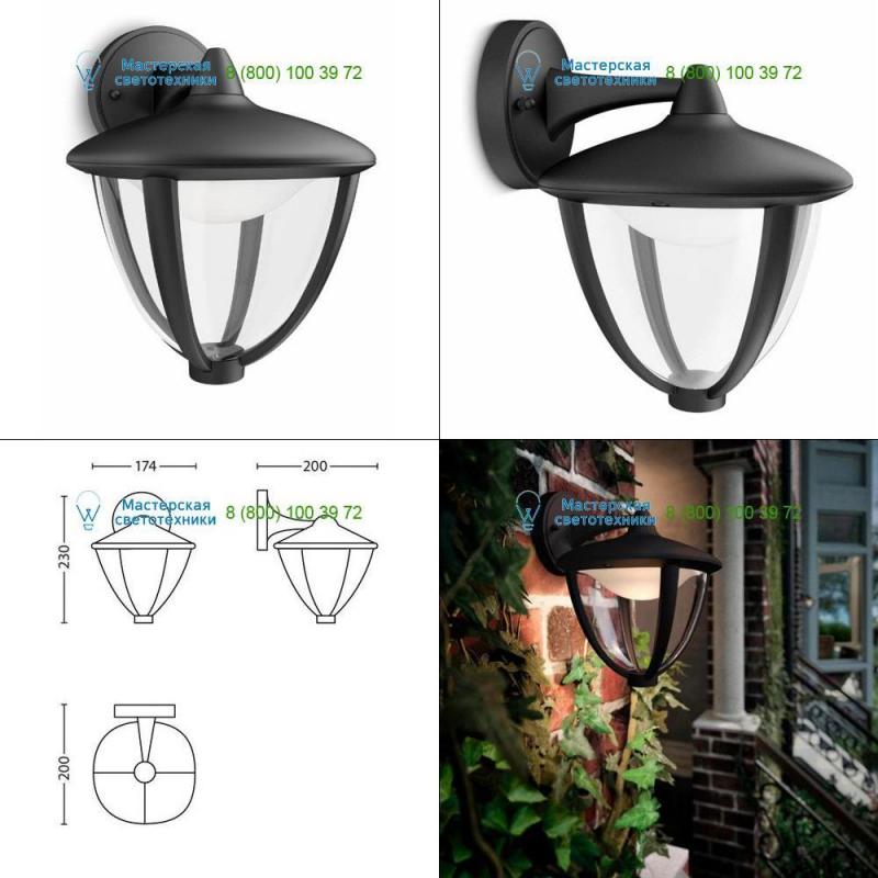 154713016 black <strong>Philips</strong>, Led lighting > Outdoor LED lighting > Wall lights > Surface mo