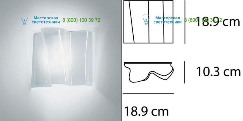 White glass 0395030A Artemide, накладной светильник