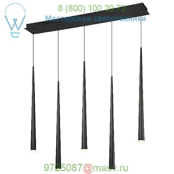 Modern Forms PD-41803L-BK Cascade Etched Glass Linear Suspension Light, светильник