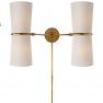 OB-ARN 2003HAB-L Visual Comfort Clarkson Double Wall Sconce (Hand-Rubbed Brass)-OPEN BOX, опенбо