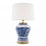 Eichholtz 112085 Настольная лампа китайская синяя керамическая с плафоном
