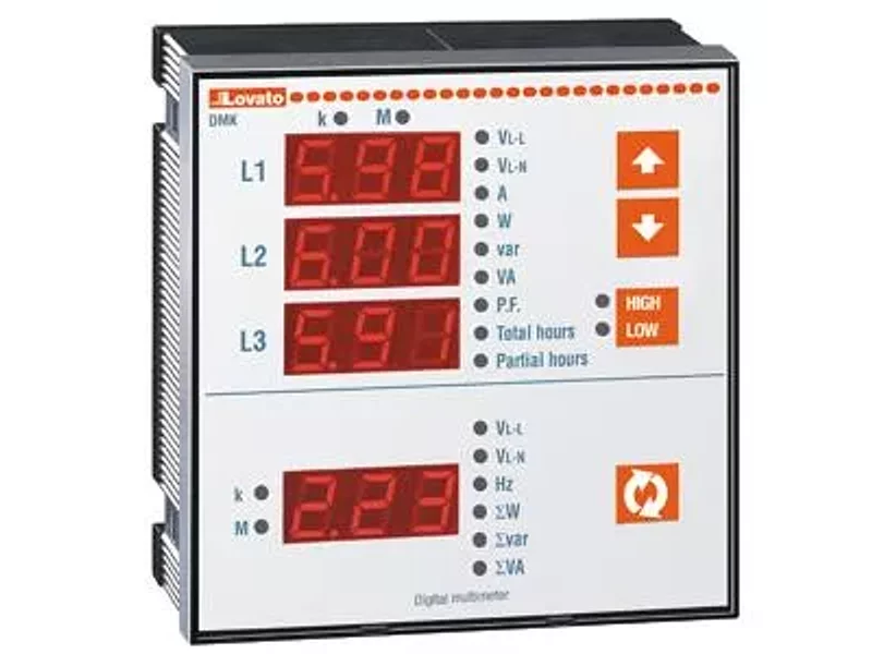 DMK 22 Модульный цифровой мультиметр, 47 измерений, RS485, LED, Lovato Electric