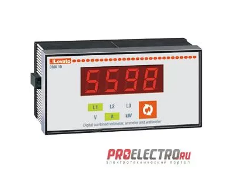DMK15 Цифровой трехфазный вольтметр, амперметр, ваттметр, LED, Lovato Electric