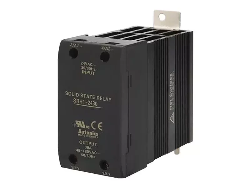SRH1-2430 Однофазное твердотельное реле, 30A, 24-240VAC, Uвх 24VAC, Autonics