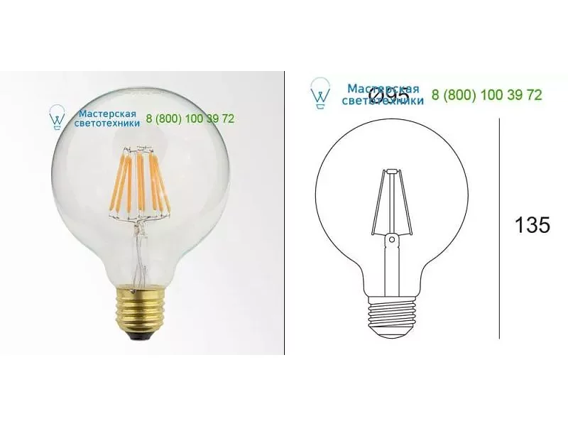 LED FILAMENT GL95 E27 8W 2700K 3091090327 Delta Light