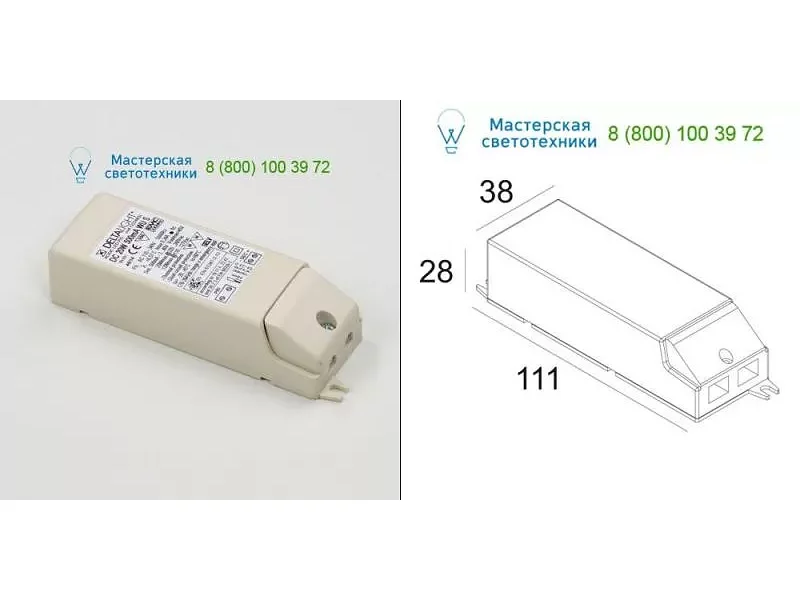 3009092 LED POWER SUPPLY 500mA-DC / 20W Delta Light