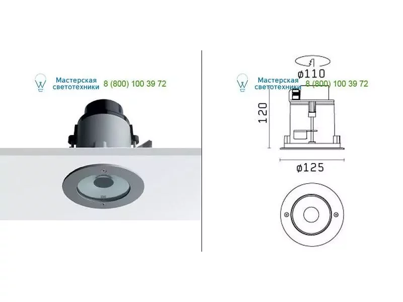 Flos Architectural 07.9201.04 matt black, Outdoor lighting > Ceiling lights > Recessed