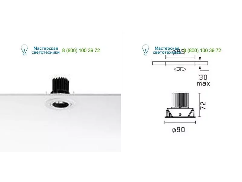 Flos Architectural 03.4320.02 gray, светильник > Ceiling lights > Recessed lights