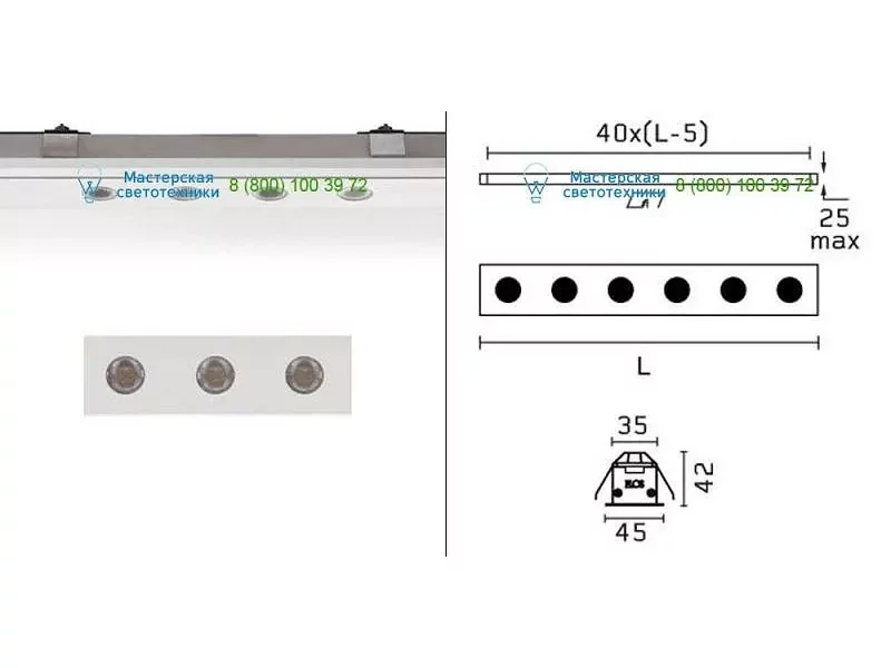 Flos Architectural 03.3921.30 white, светильник > Wall lights > Recessed