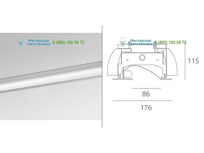 M170800 gray Artemide Architectural, светильник > Ceiling lights > Recessed lights