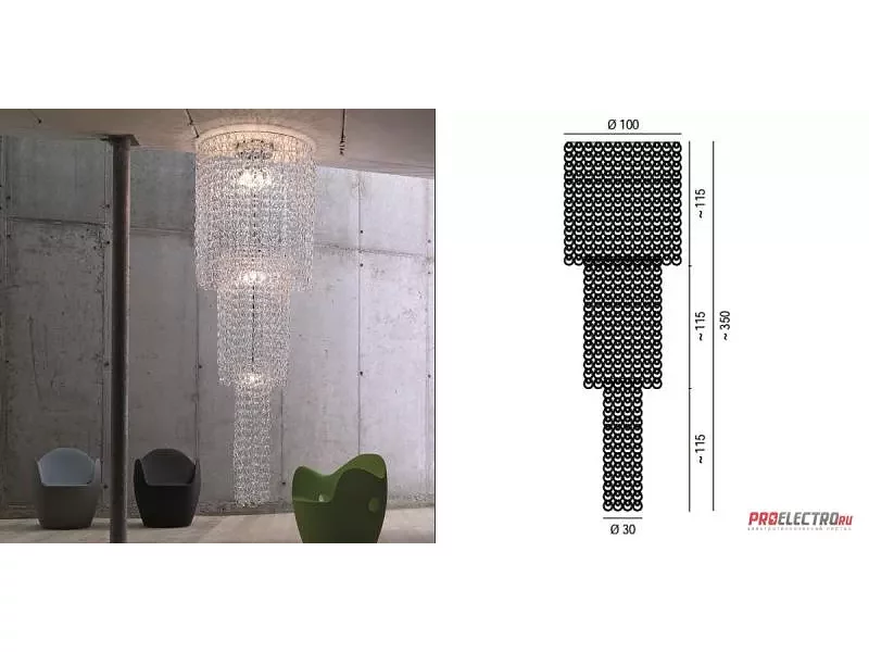 Светильник Vistosi Giogali PL CA1 Ceiling fixture, E27 10x100W