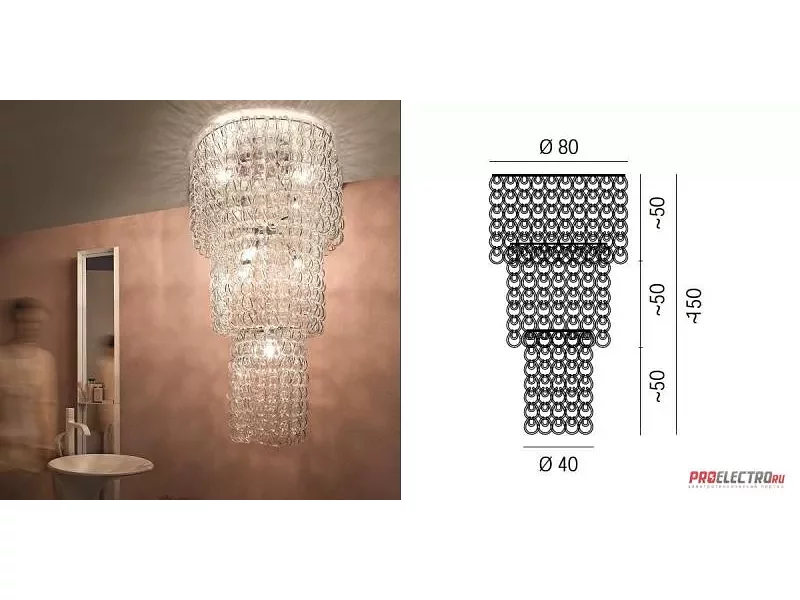 Giogali PL CA3 Ceiling fixture Vistosi светильник, E27 8x100W