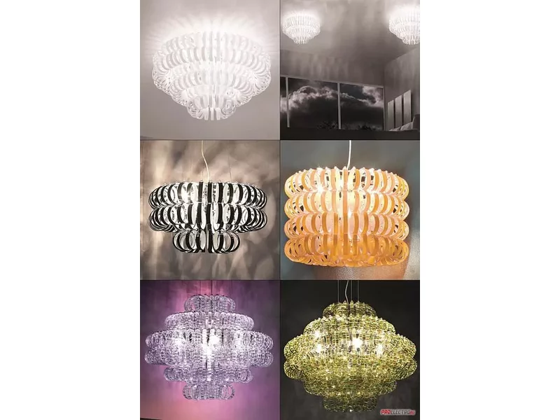 Ecos PL 90 Ceiling fixture Vistosi светильник, 5x100W Medium base incandescent