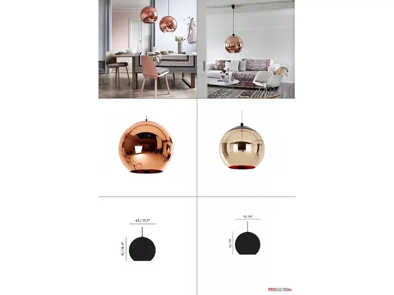 Tom Dixon светильник Copper Pendant Light, 1x24W Medium base incandescent