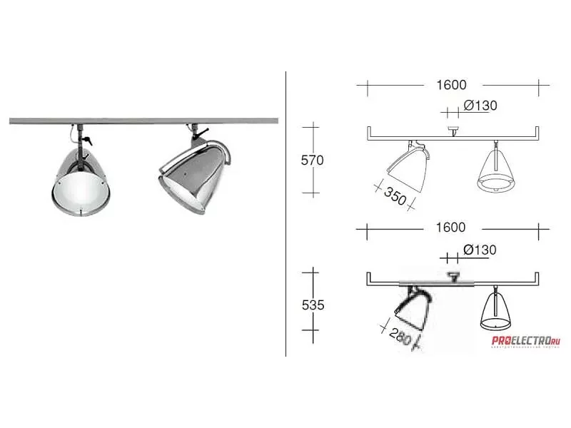 Pallucco светильник Faro Su Barra A 2 ceiling lamp, Depends on lamp size