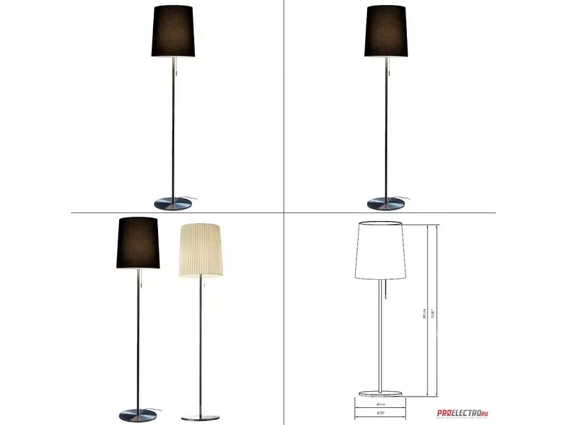 Romeo 180 cotton/polyester Floor lamp светильник Modoluce, E27 1x105W