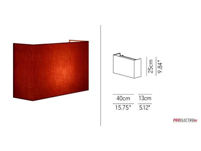 Светильник Modoluce Rettangolo 40x25 Wall Light Plissee, E27 1x42W