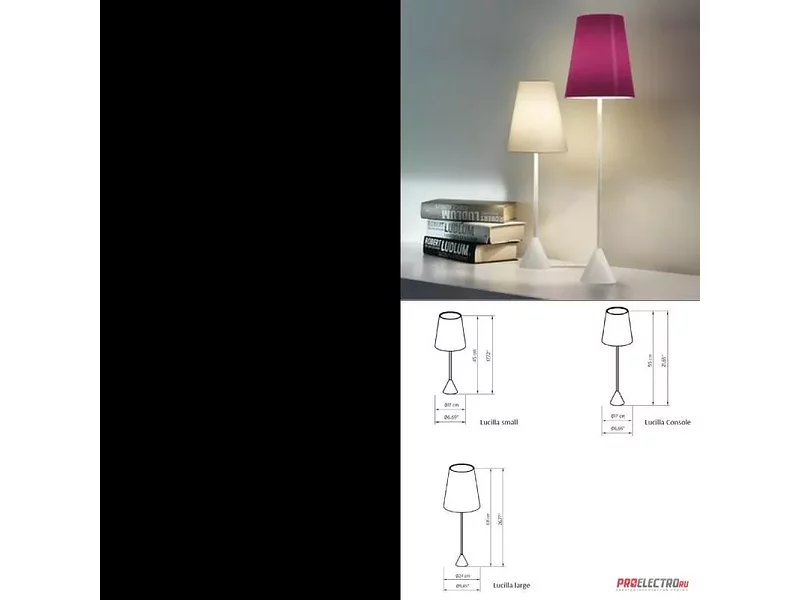 Светильник Lucilla Table lamp black Base/ Shade cotton Modoluce, E14 1x42W