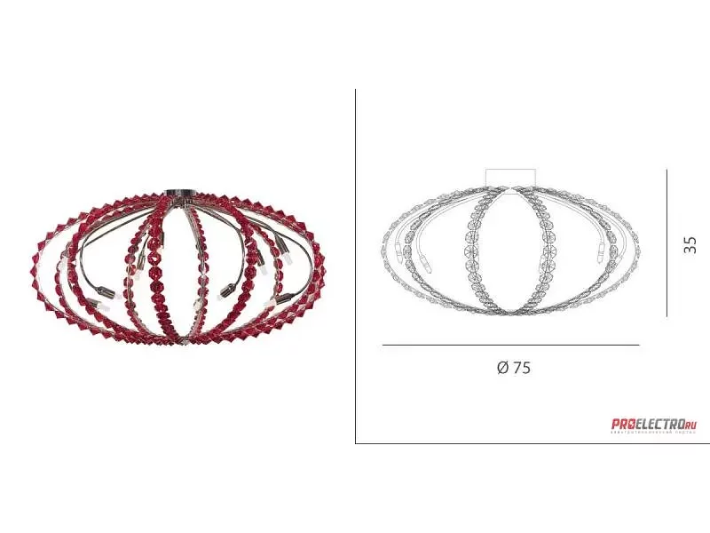 Светильник Zaffiro PL Ceiling lamp Marchetti, G9 10x60W