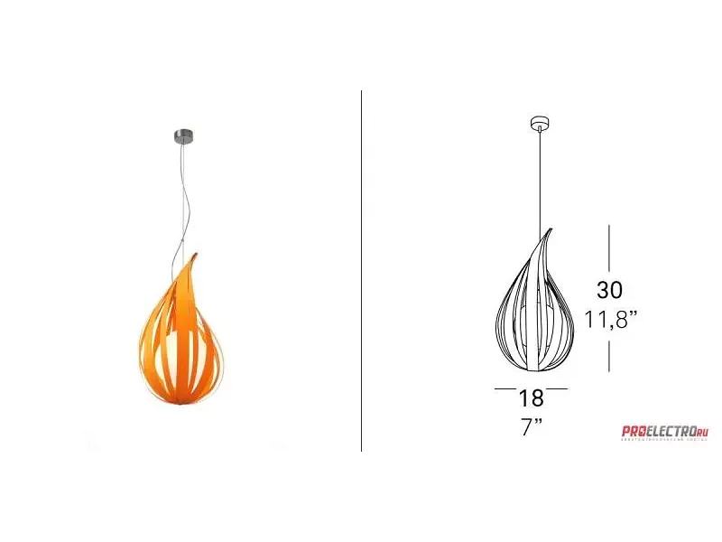 Светильник Raindrop Small Pendant light ORANGE OPEN BOX SALE LZF, G9 1x28W