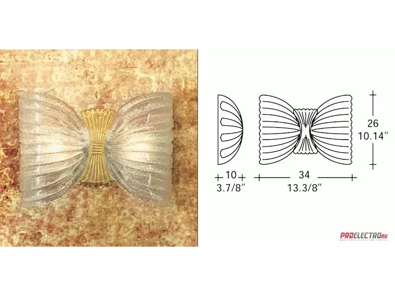 Gallery Butterfly P Wall light светильник, 2x75W Medium base incandescent