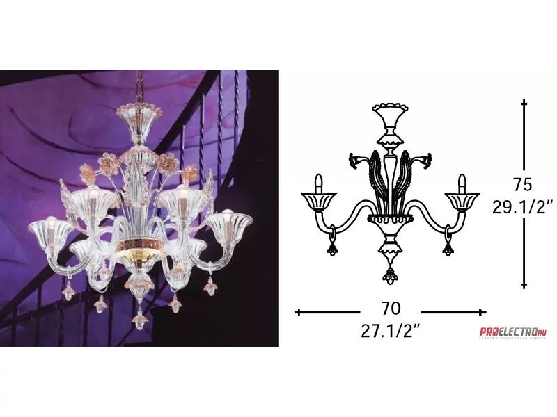 Светильник Gallery 703 L6 Pendant light, E14 6x60W