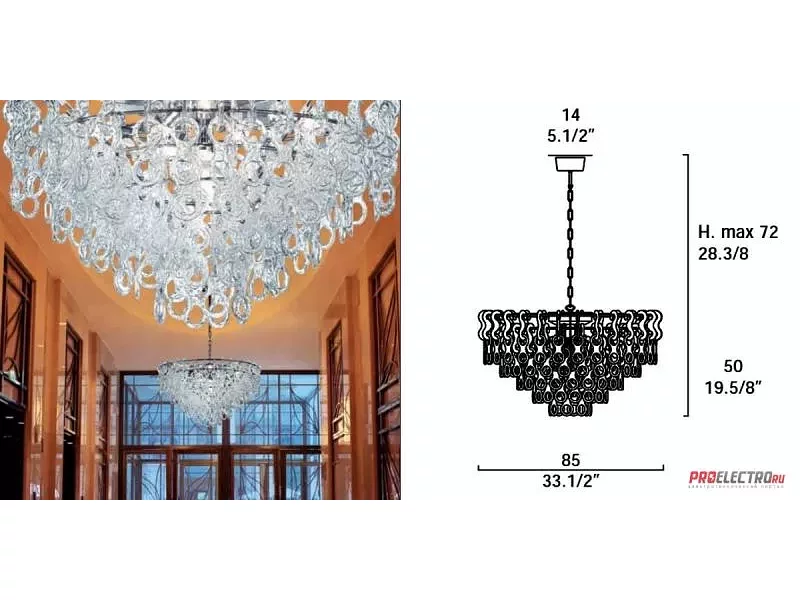 Gallery светильник Several L80 Pendant light, E14 8x60W + E27 1x150W