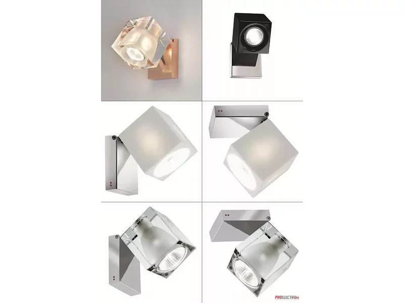 Светильник Fabbian  Cubetto Glass crystal/white/black G03/04 Ceiling/Wall light, Gu10 1x50W