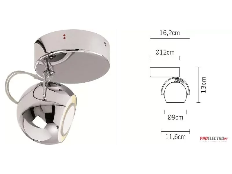 Beluga Steel G15 Ceiling-/Wall lamp светильник Fabbian, GX10 1x35W