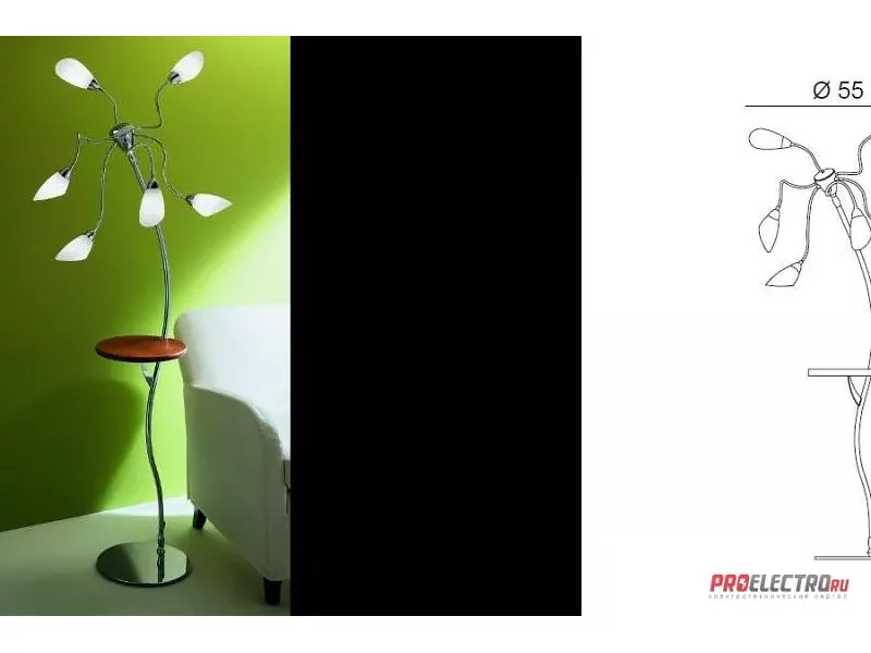 De Majo Poli Pò R1 floor light светильник, E14 6x30W