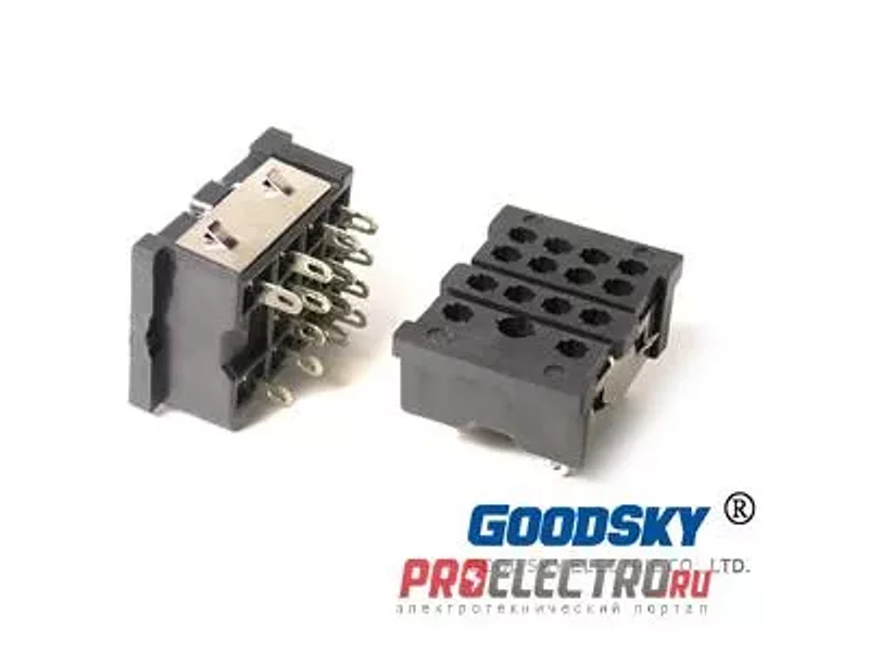 PY-14 Колодка для реле RE-4P(под пайку,монтаж в панель), Goodsky
