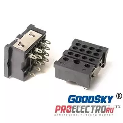 PY-14 Колодка для реле RE-4P(под пайку,монтаж в панель), Goodsky